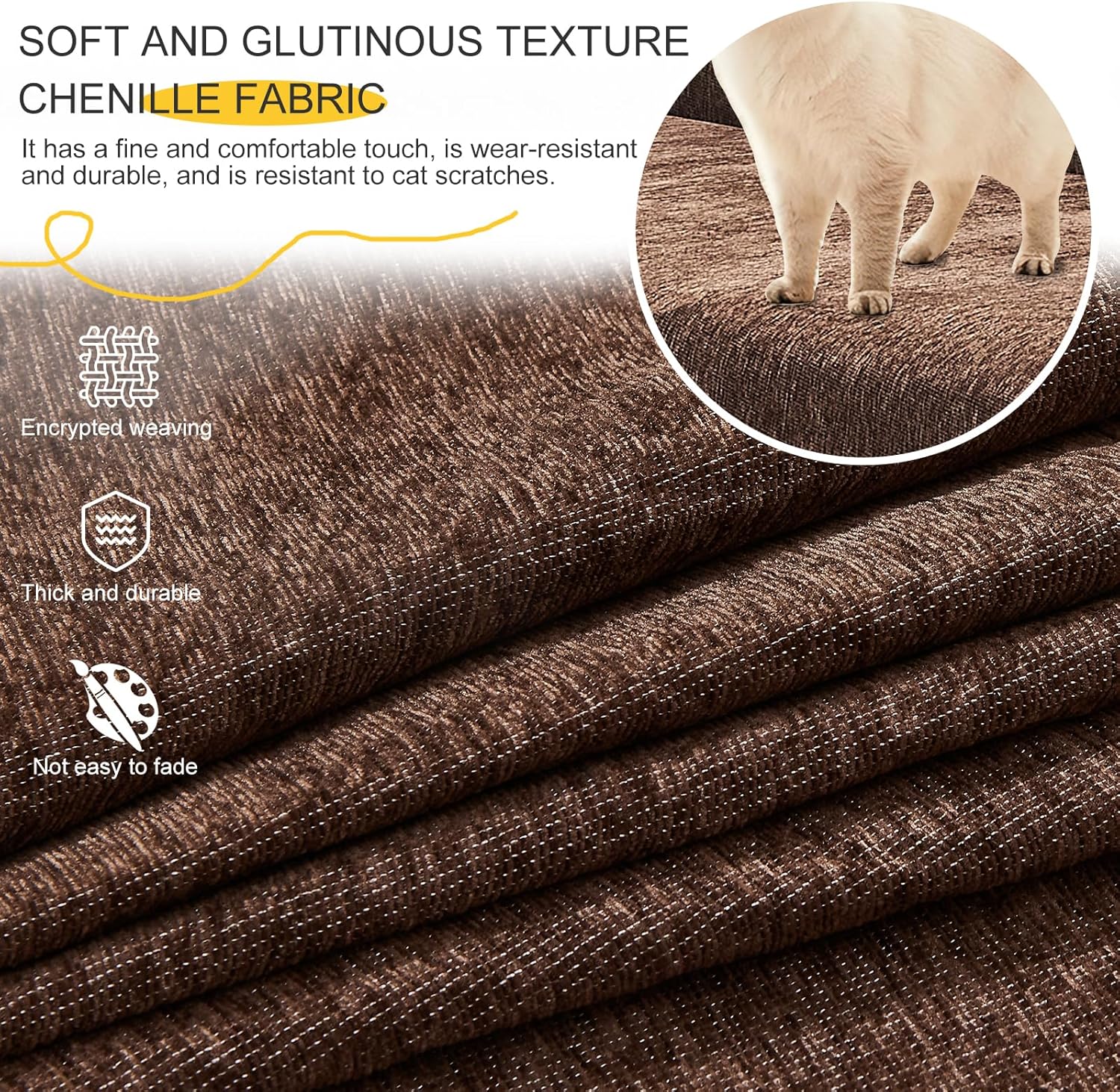Couch Cover Blanket for Washable Sectional L Shape Protector with Tassel Sofa Slipcover for Dogs, Pets, Cats, Chairs, Cushions & Sectional Seats,71"x118",Chocolate