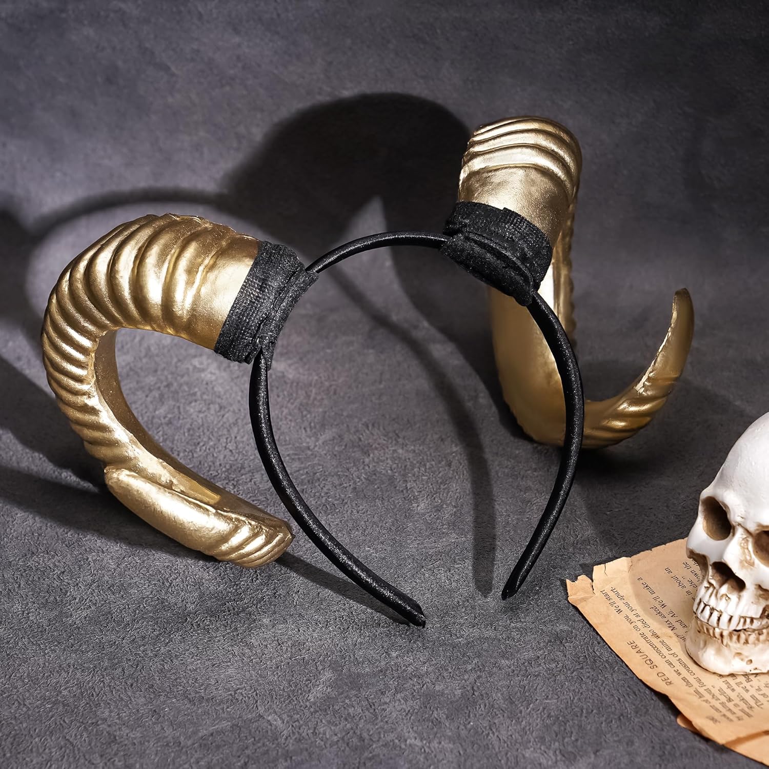 MOSTORY Devil Goat Horns Headband - Demon Sheep Horn Headband for Adult Cosplay Halloween Renaissance Photoshoot (Detachable) - Image 5