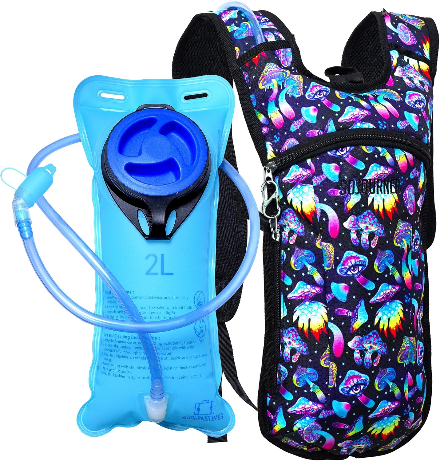 Sojourner Rave Hydration Pack - Hydration Backpack - Hydropack with 2L Bladder - Water Backpack for Festivals, Hiking, Running, Biking and More