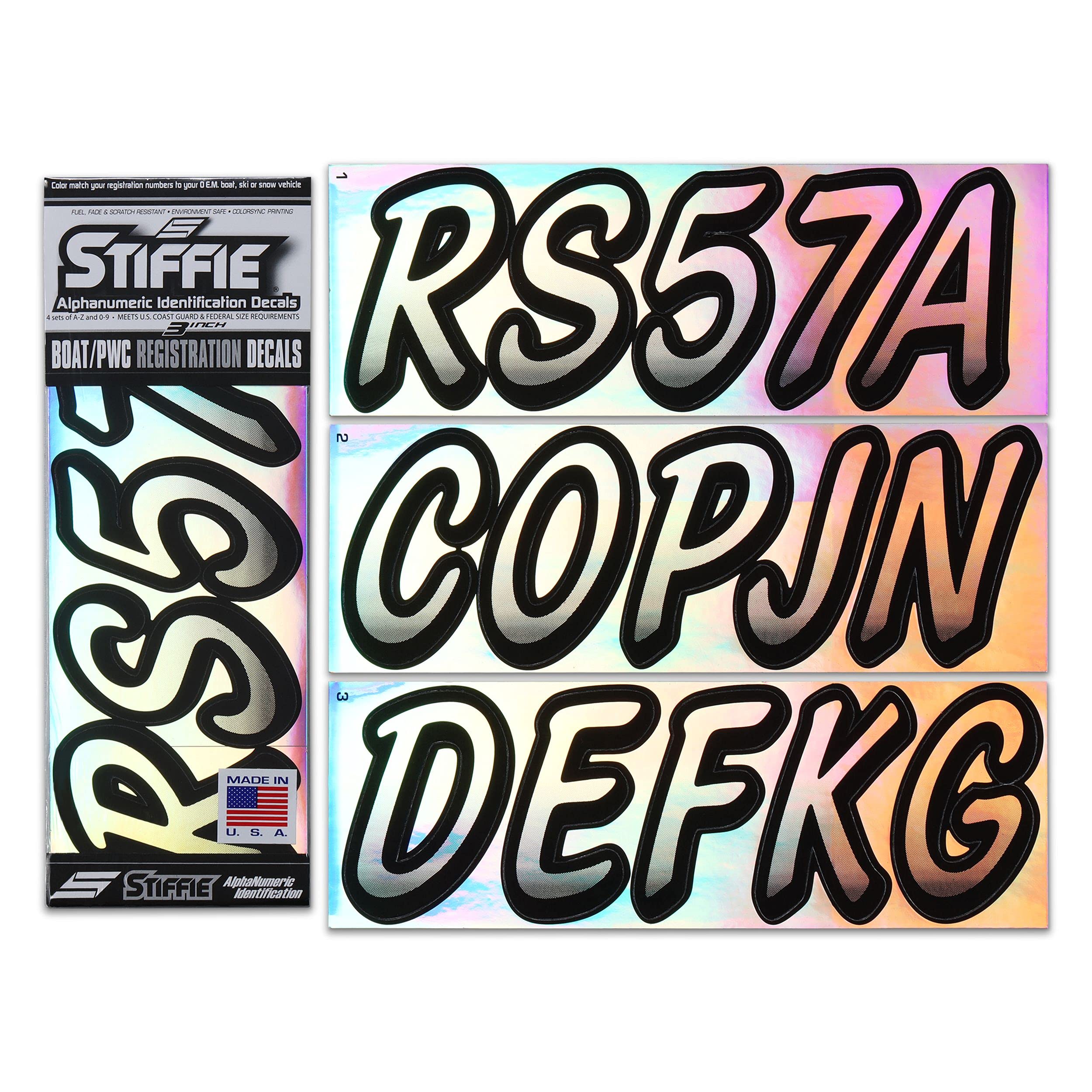 Stiffie Whipline Chrome Black 3 Dot Decal Kit Registration Numbers ...