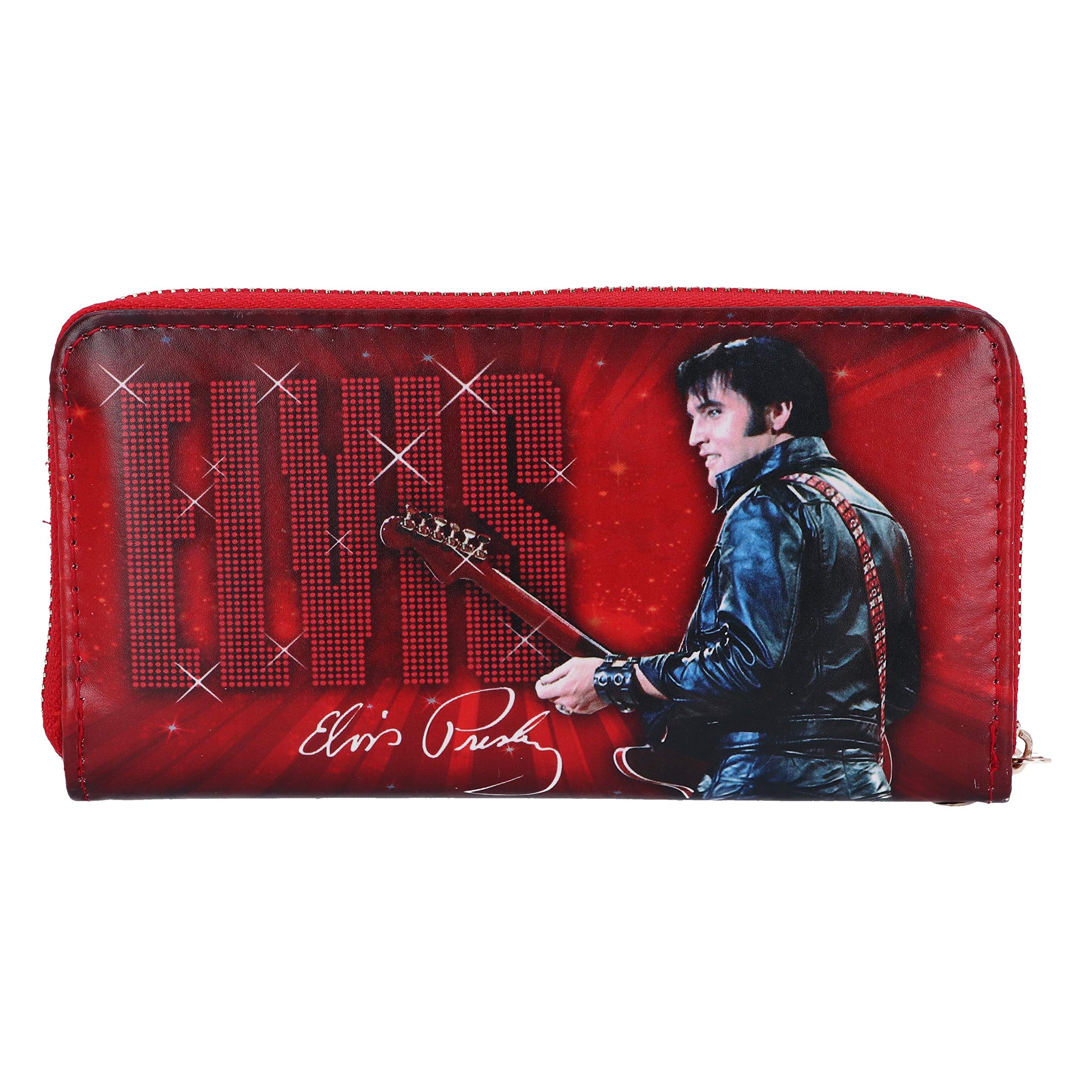 Nemesis Now Elvis 'The King' Damen-Geldbörse, 19 Cm Blau, Mit Reißverschluss & Elvis-Print