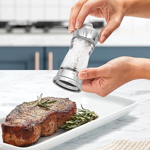 Miniatura 7 de Kamenstein Molinos de especias manuales (juego de 2) - Mecanismo de molienda de cerámica ajustable - Prellenado con sal marina y granos de pimienta