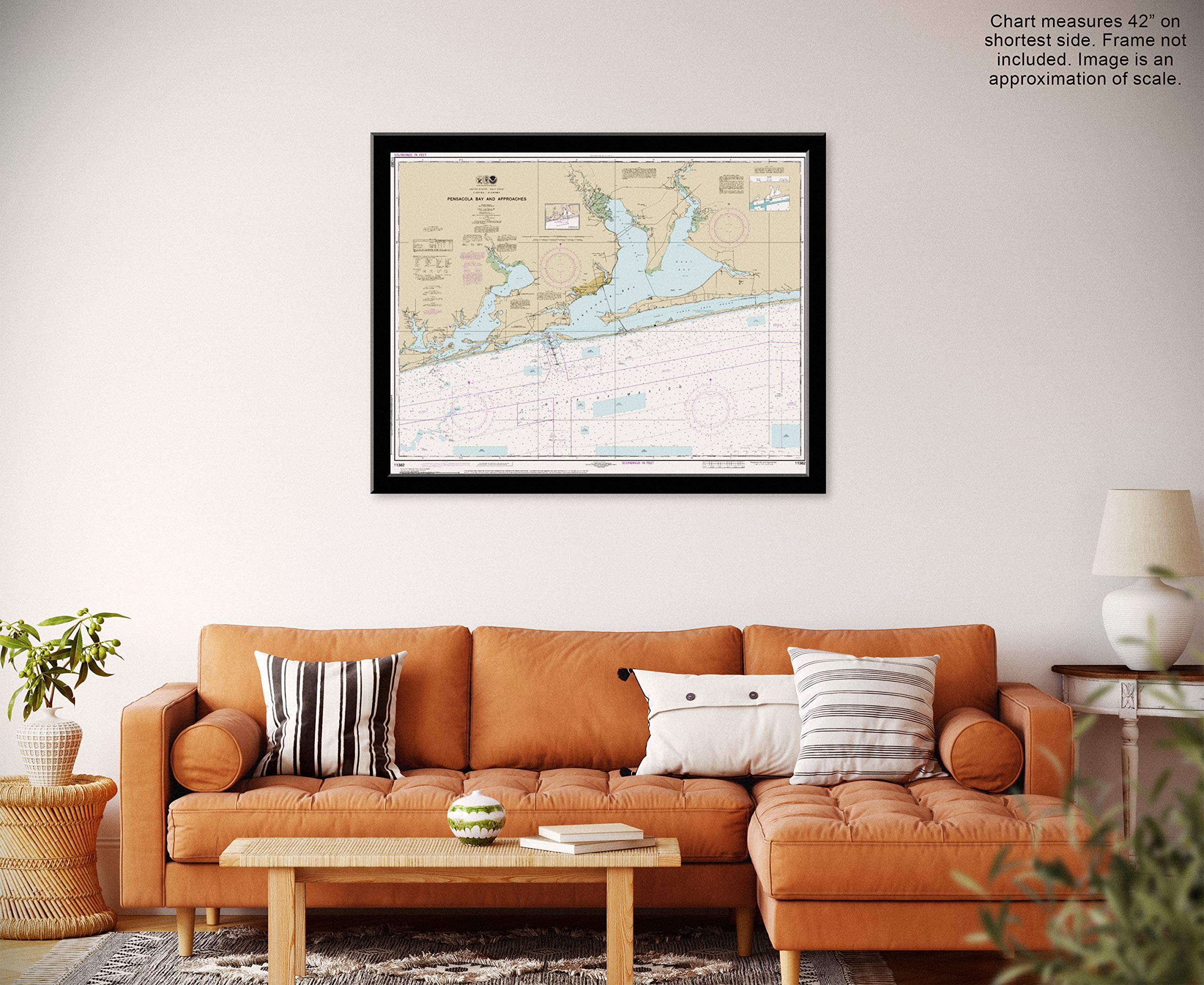 Paradise Cay Publications, Inc. Large Format NOAA Chart 11382: Pensacola Bay and approaches (42
