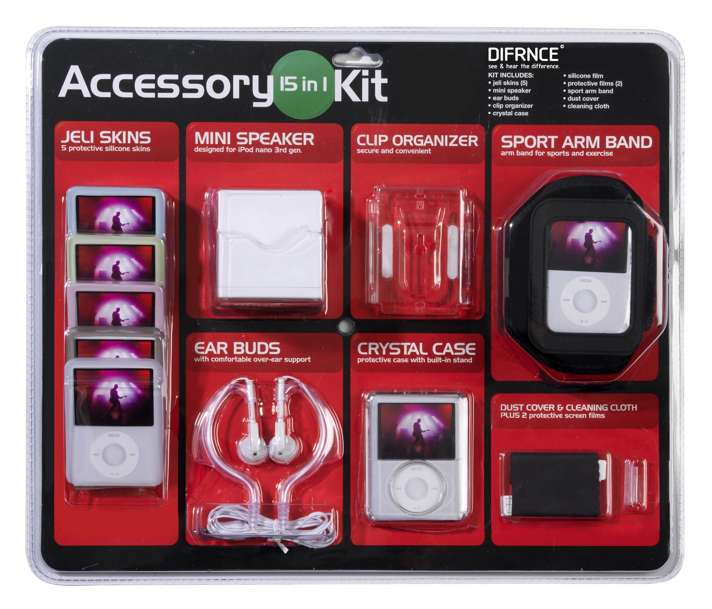 Difrnce nano 15 Accessory Kit for iPod nano 15 Pieces