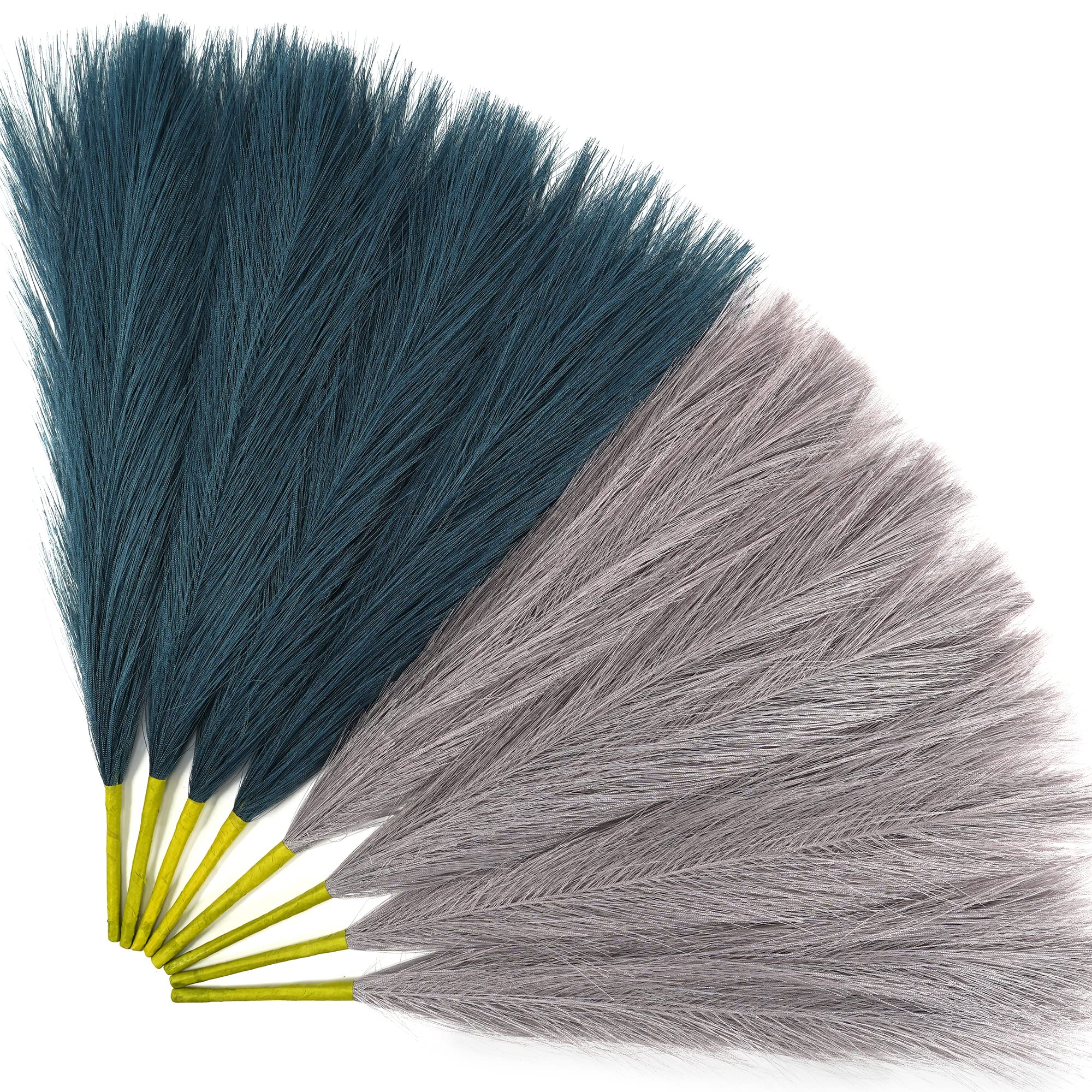 Photo 1 of Faux Pampas Grass 8 PCS 17" Small Boho Home Decor Fake Pompas Floral Branches Fluffy Artificial Pompous Grass