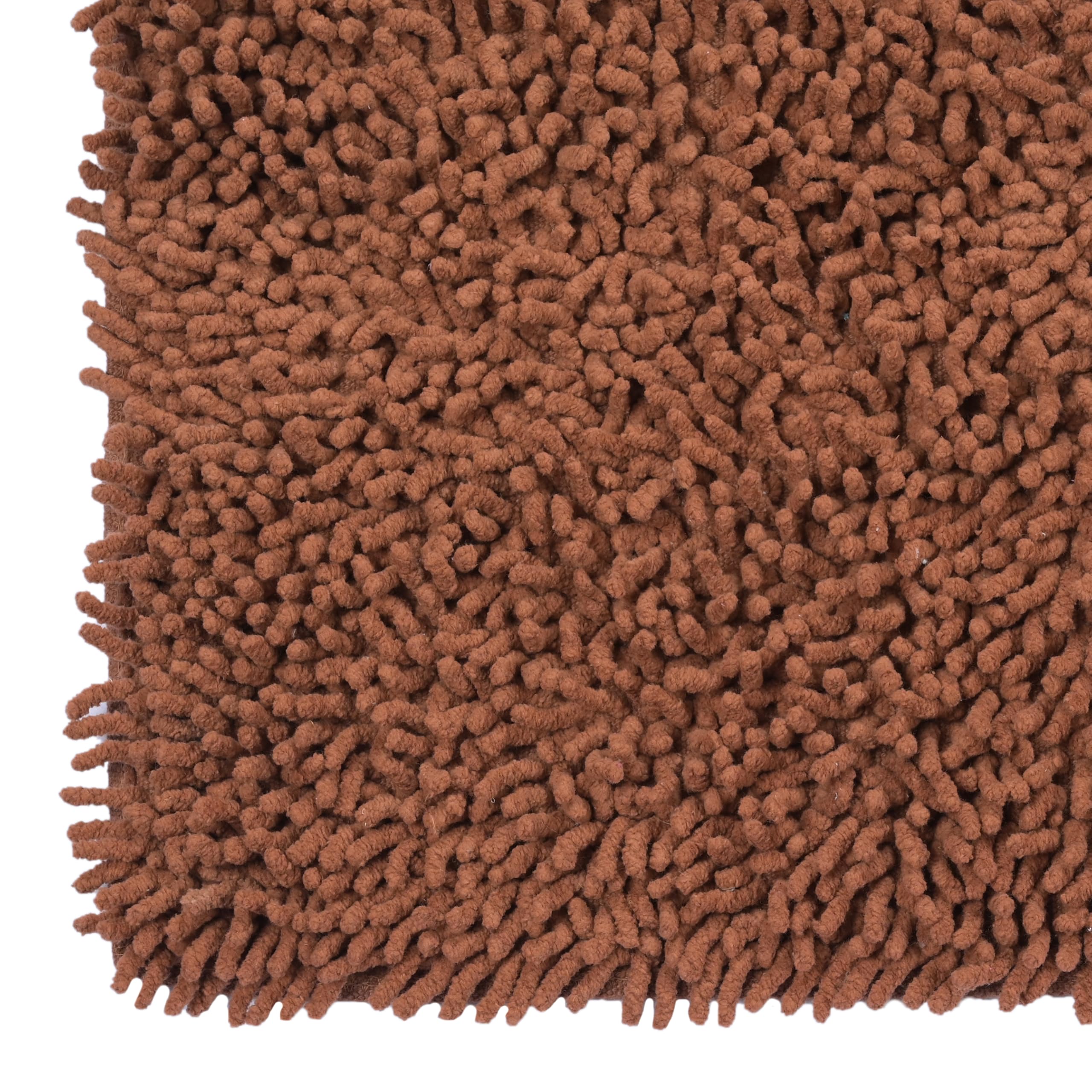 SARAL HOME EASY LIVING Shaggy Soft Cotton Durable & Washable Multipurpose Runner for Home/Kitchen/Living Area/Lobby/Office with Anti Skid Backing|Non-Slip & Quick-Drying Mats (Brown, 40 Cm X 120 Cm) 2
