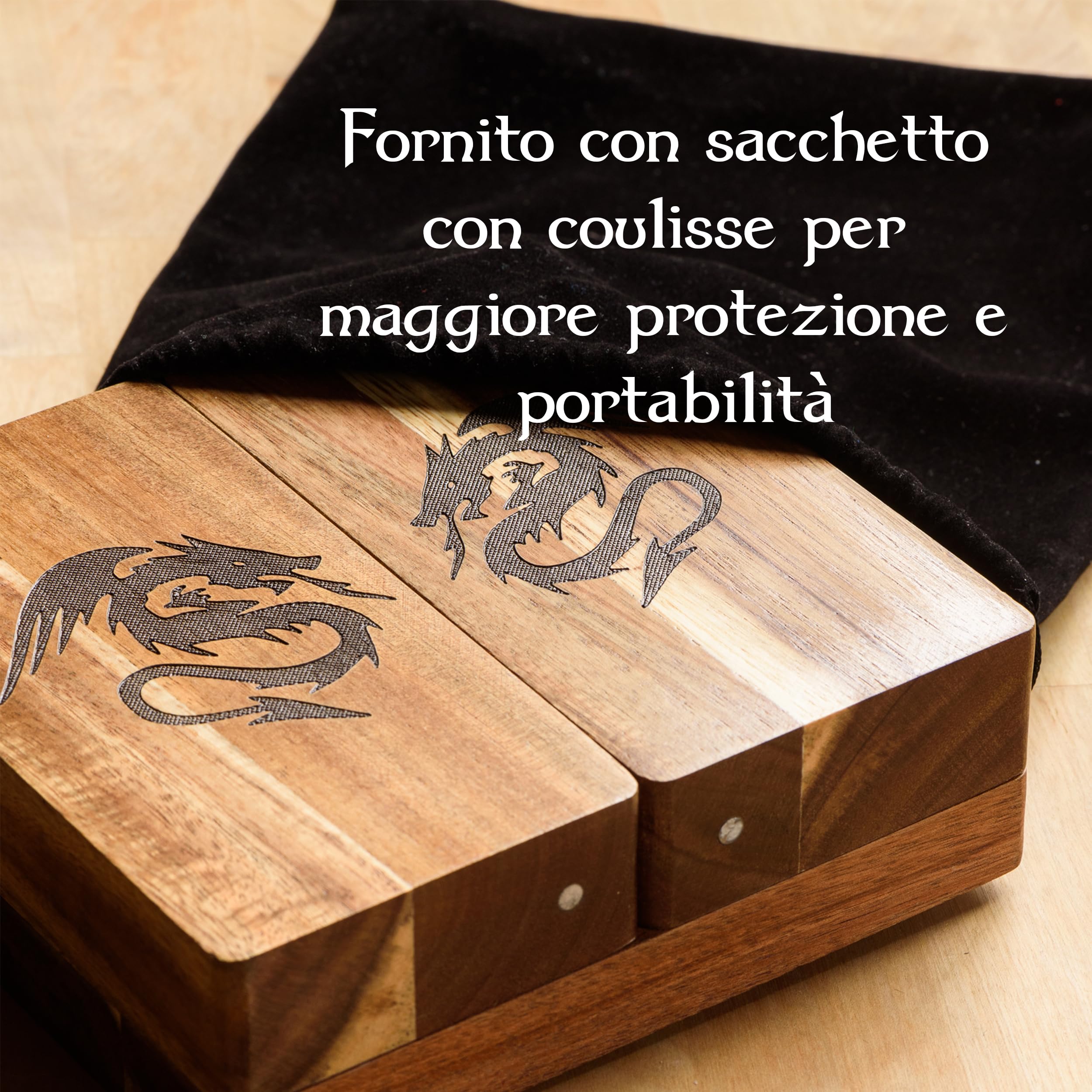 Tapeera DND Gifts - Torre magnetica per dadi in legno con vassoio, accessorio Dungeons and Dragons, portatile, per giochi di ruolo da tavolo