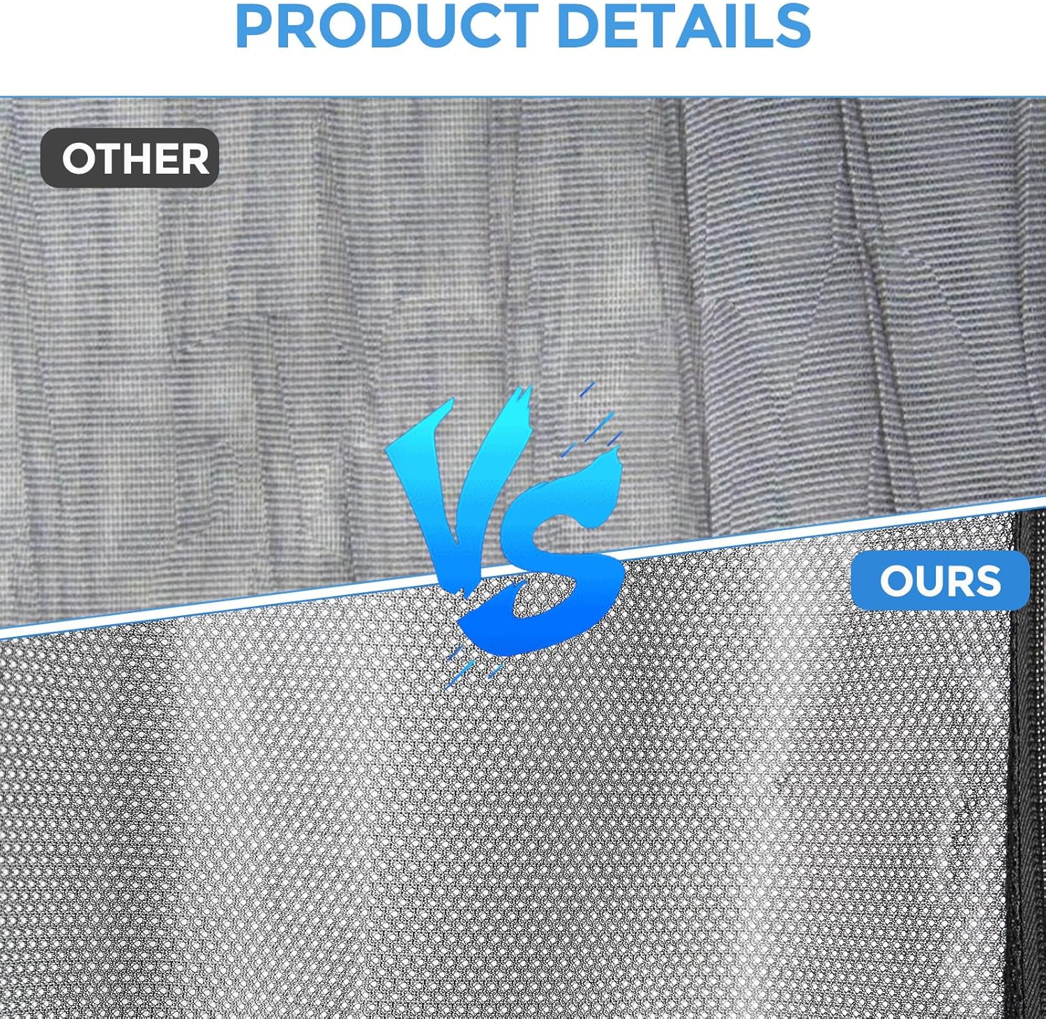 Magnetic Van Screen for Ford Econoline/Ford E-Series E-150 E-250 E-350 E450 1992-2005 - Mosquito Net with Zipper for Sliding Door - 60" H x 57" W