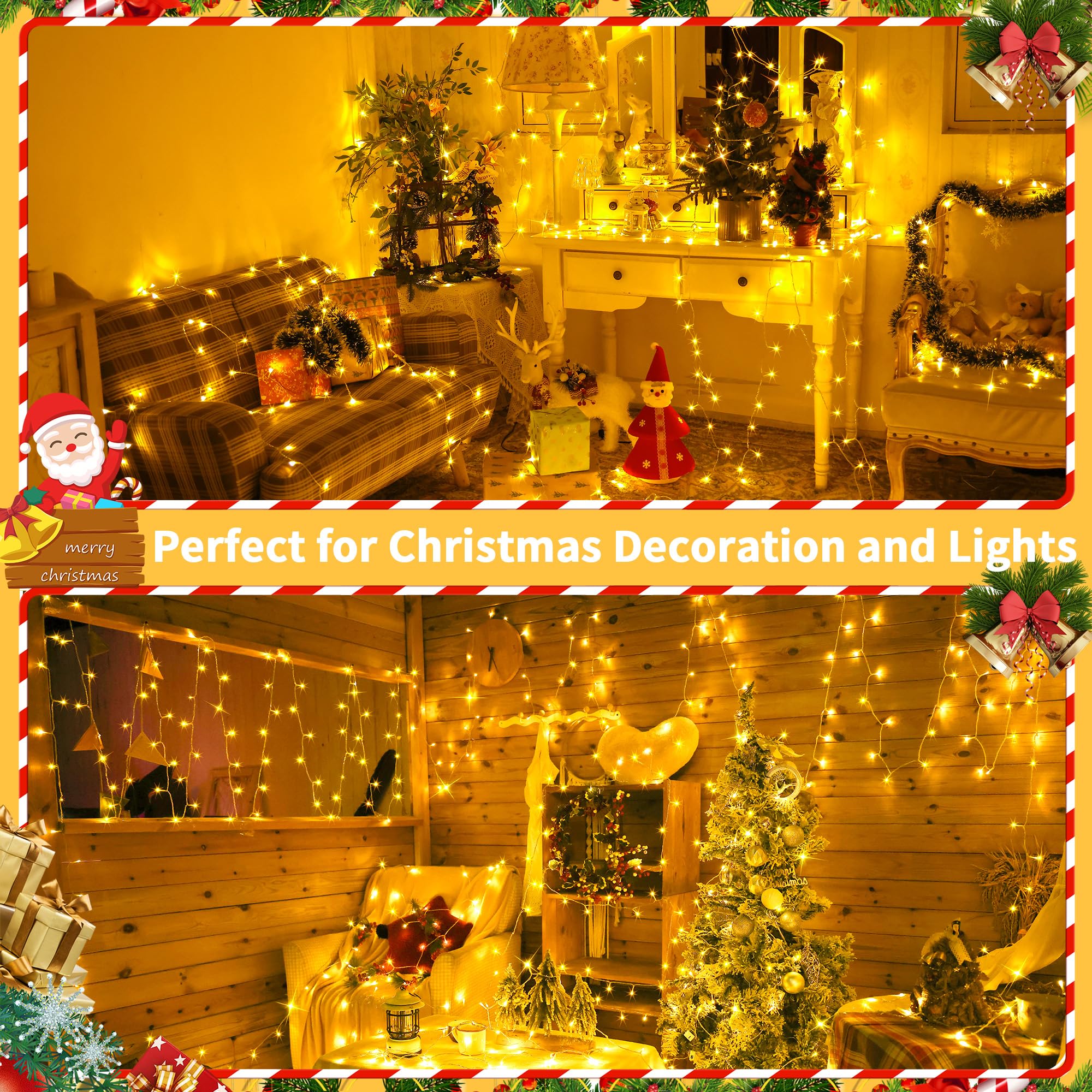 Auriostar Lichterkette Außen 80m 800LED - Lichterkette Weihnachtsbaum Outdoor Innen 8 Modi mit Fernbedienung Timer, IP44 Wasserdicht Lichterkette Strom Warmweiß für Weihnachten Party Garten Hochzeit