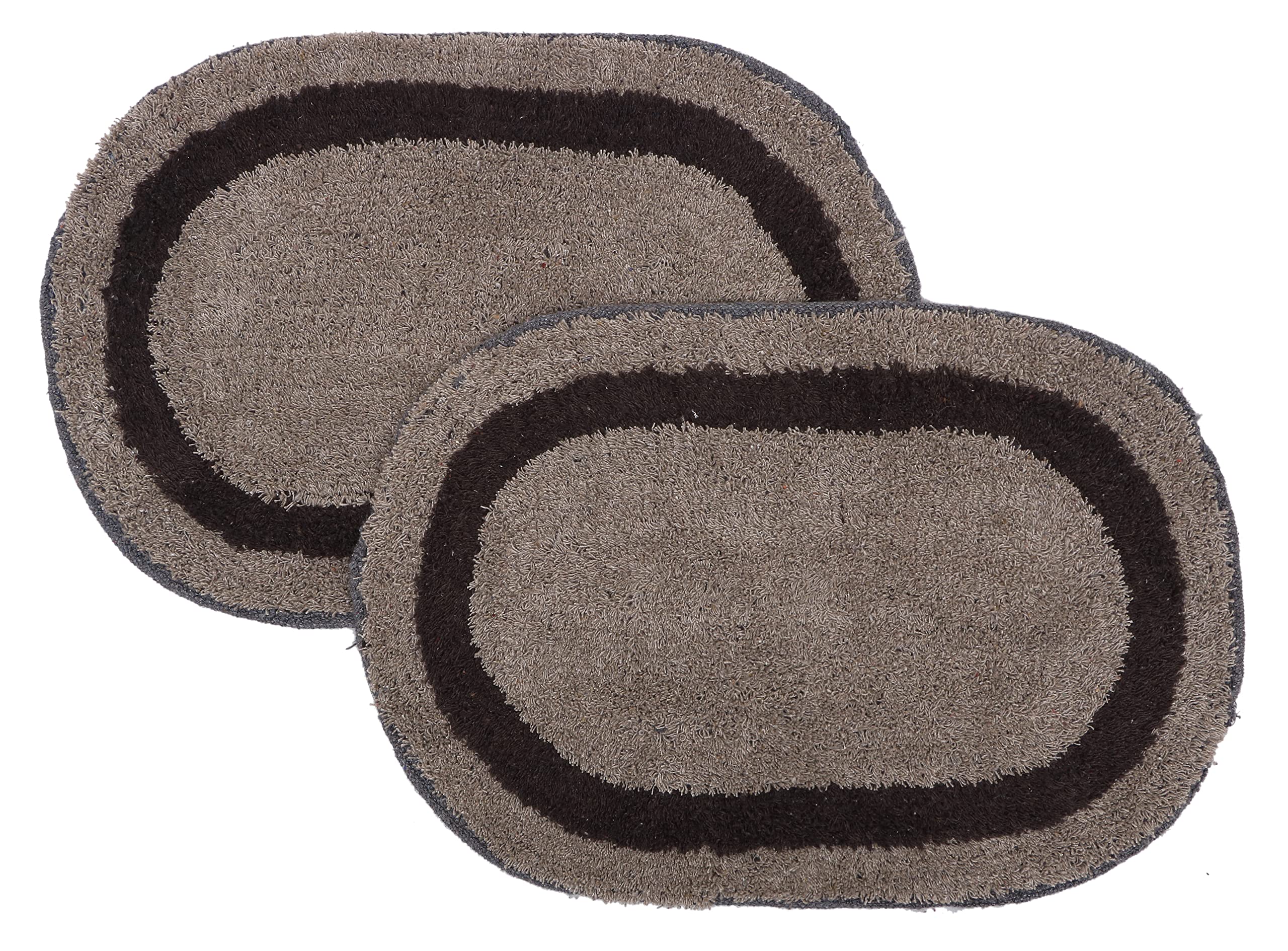 Grey Cotton Stripes Bathmats - Absorbent & Non-Slip -22