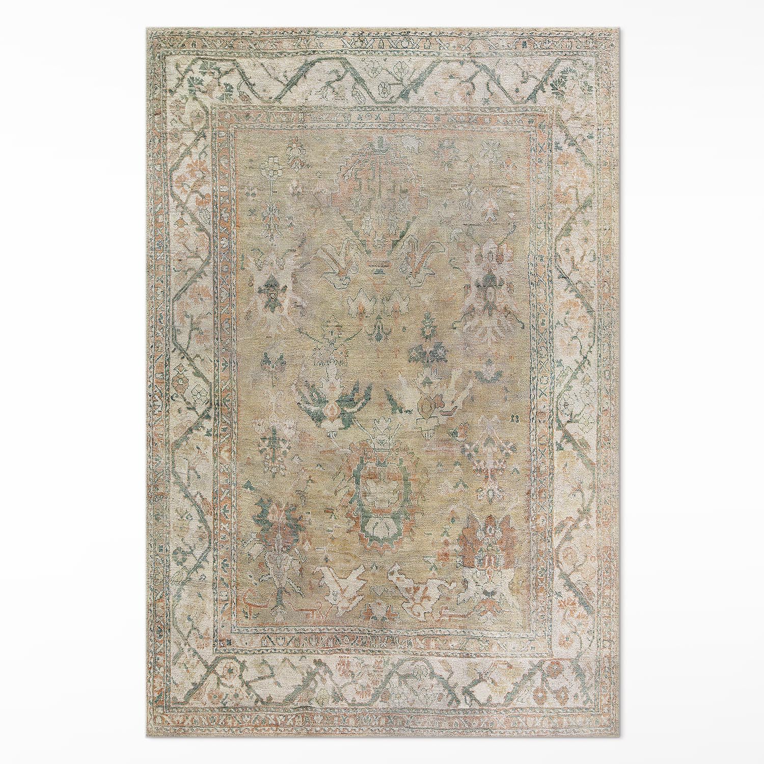 Tapis en vinyle 140x210 cm vieux beige en PVC résistant Floorart