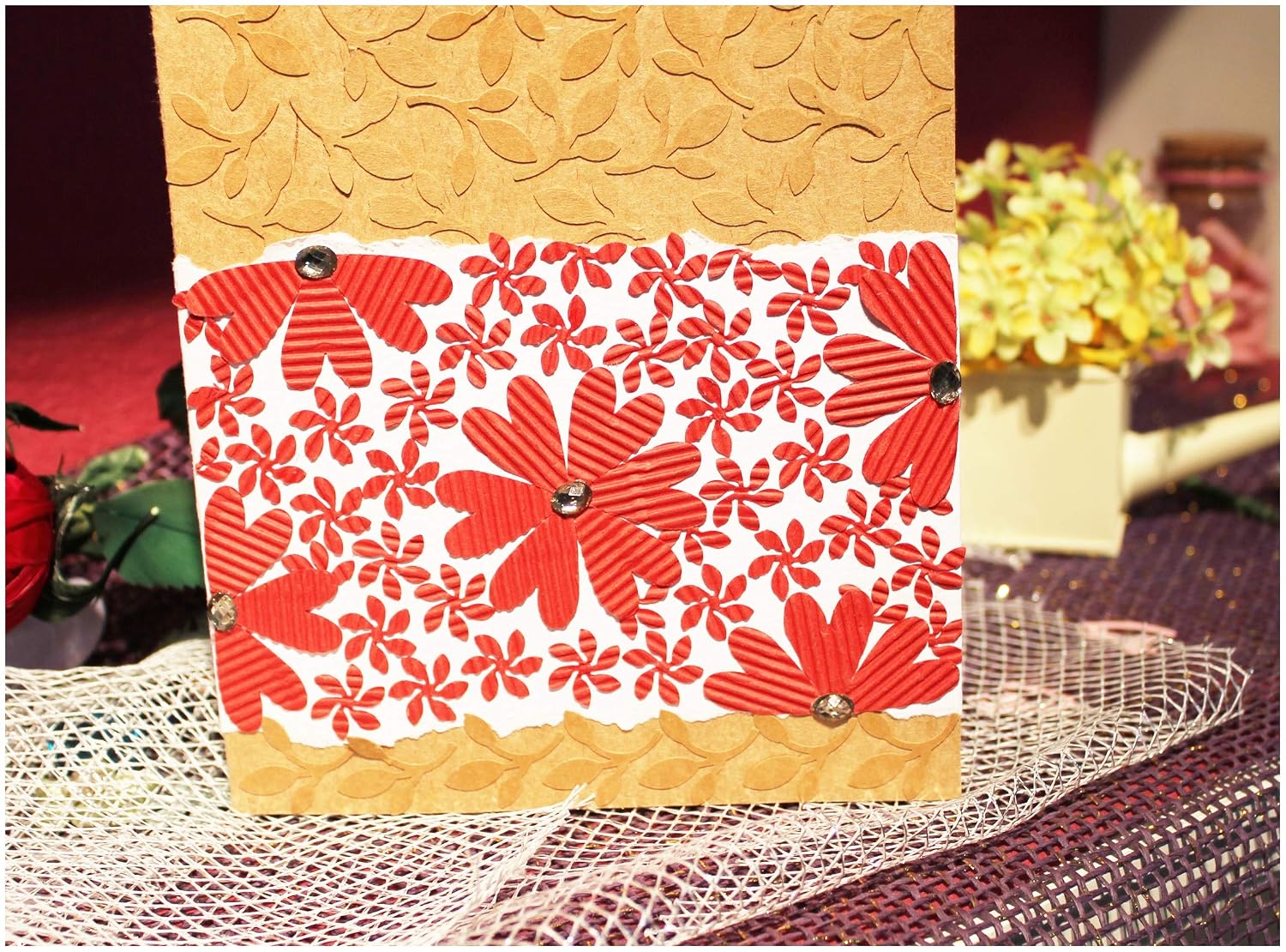 Bira Craft 5/8 inch Folk Heart 4 Shape Lever Action Craft Punch, Valentine’s Day Punch, for Paper Crafting Scrapbooking
