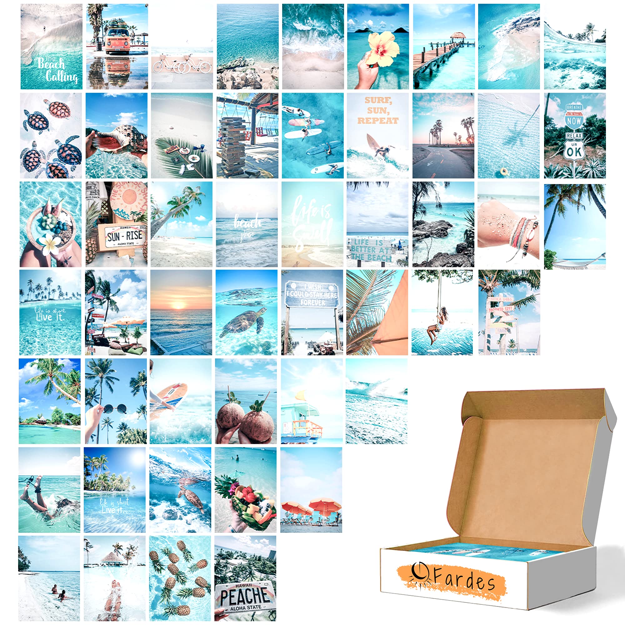 Buy Blue Photo Wall Collage Kit Aesthetic Pictures Beach Decor for