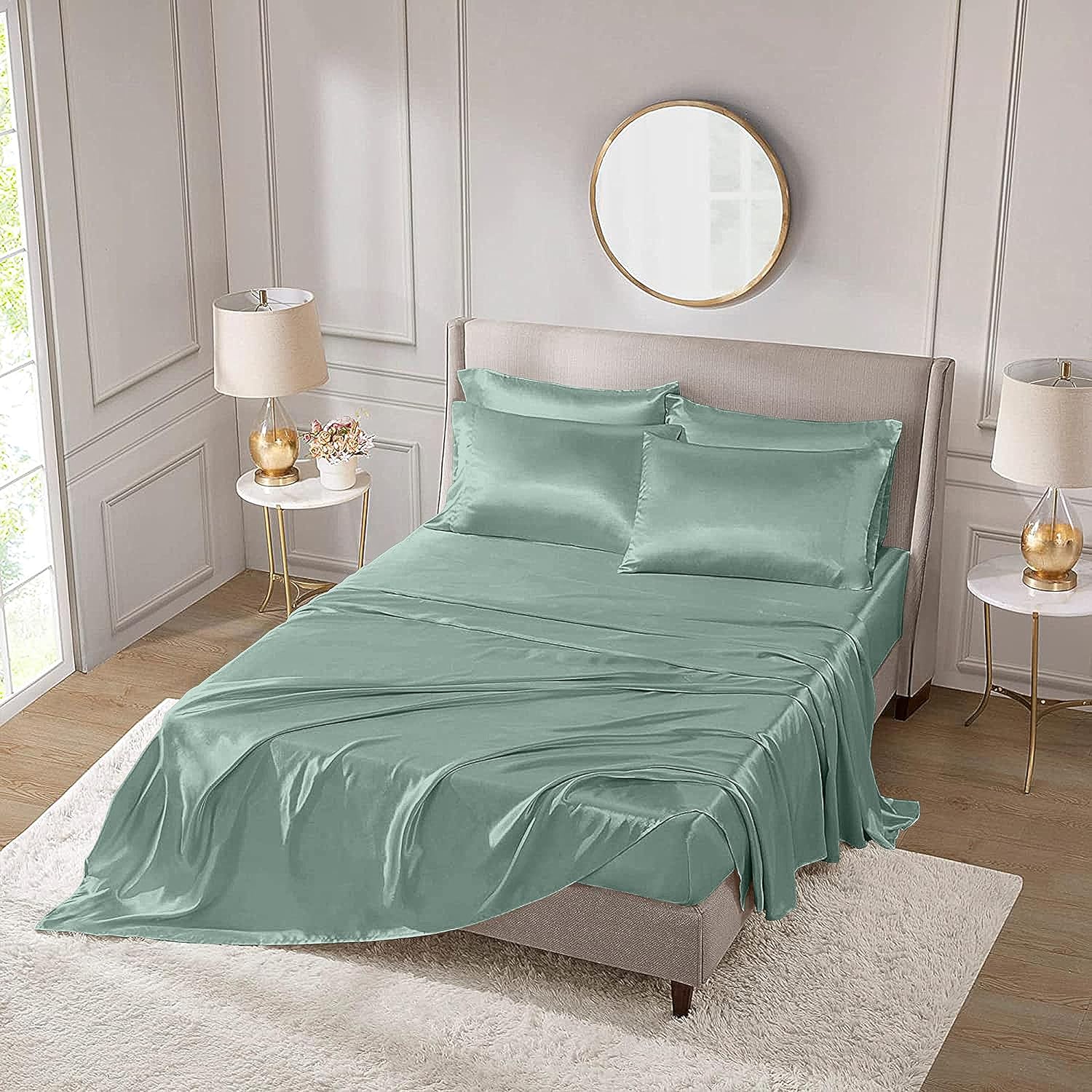 THE LINEN COMPANY Tencel Fitted Sheet Set of 1 PC 100 Organic Eucalyptus, Natural, Softest, 300