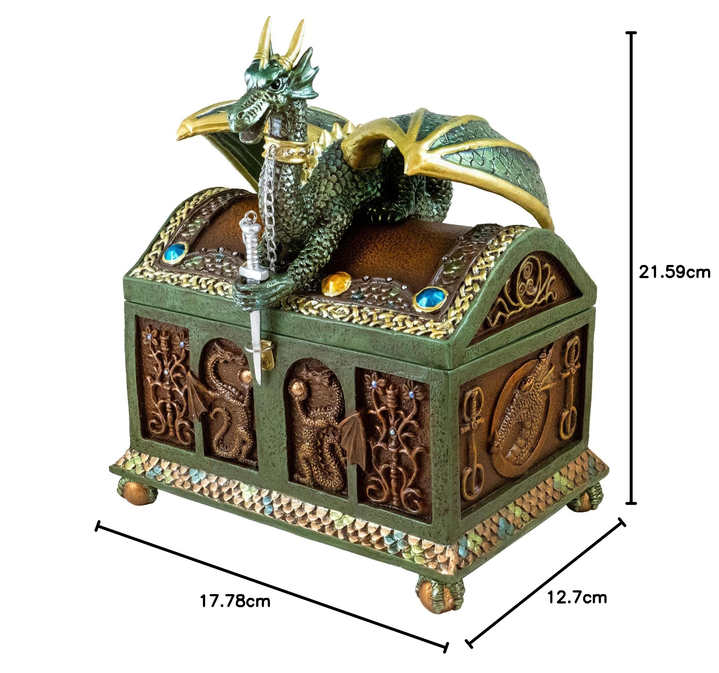 The San Francisco Music Box - Caja Musical de Recuerdo con bisagras de dragón