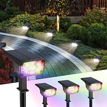 Kaxiida Solar Lights Outdoor Waterproof, IP68 Adjustable SpotLights