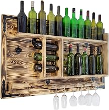 weeco wooden shelf home bar hanging rack handmade rustic style wall shelf wooden wall shelf wine bar gift men 3d picture wooden