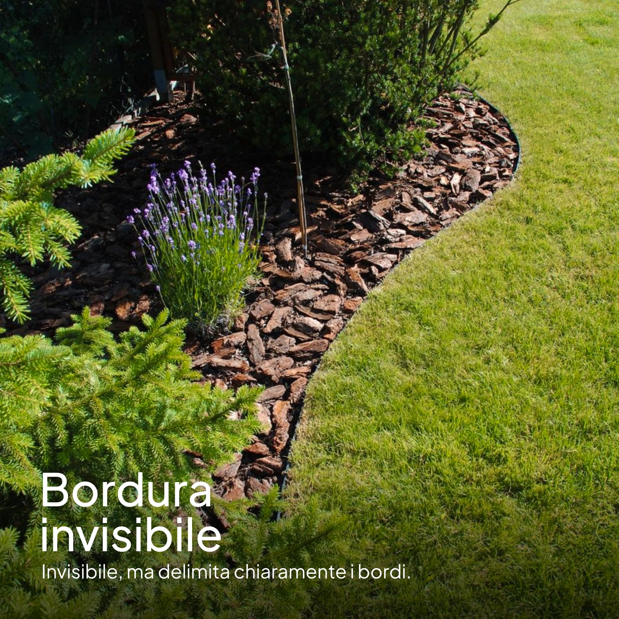 UNIGARDIA Bordura per Giardino 20 m, Altezza 20 cm - Bordo Flessibile in Plastica per Prato - Uso Semplice, Lunga Durata (almeno 30 anni), Massima Flessibilità - Bordatura per Aiuola