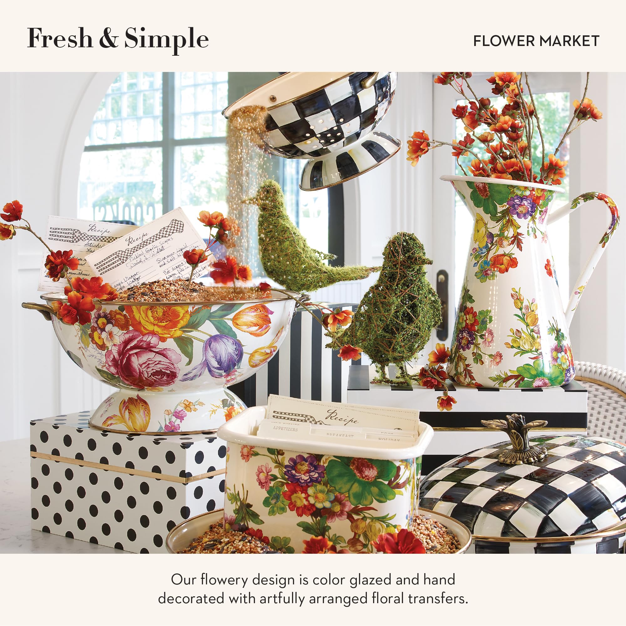 Amazon.com | MACKENZIE-CHILDS Enamel Bowl, Serving Bowl for