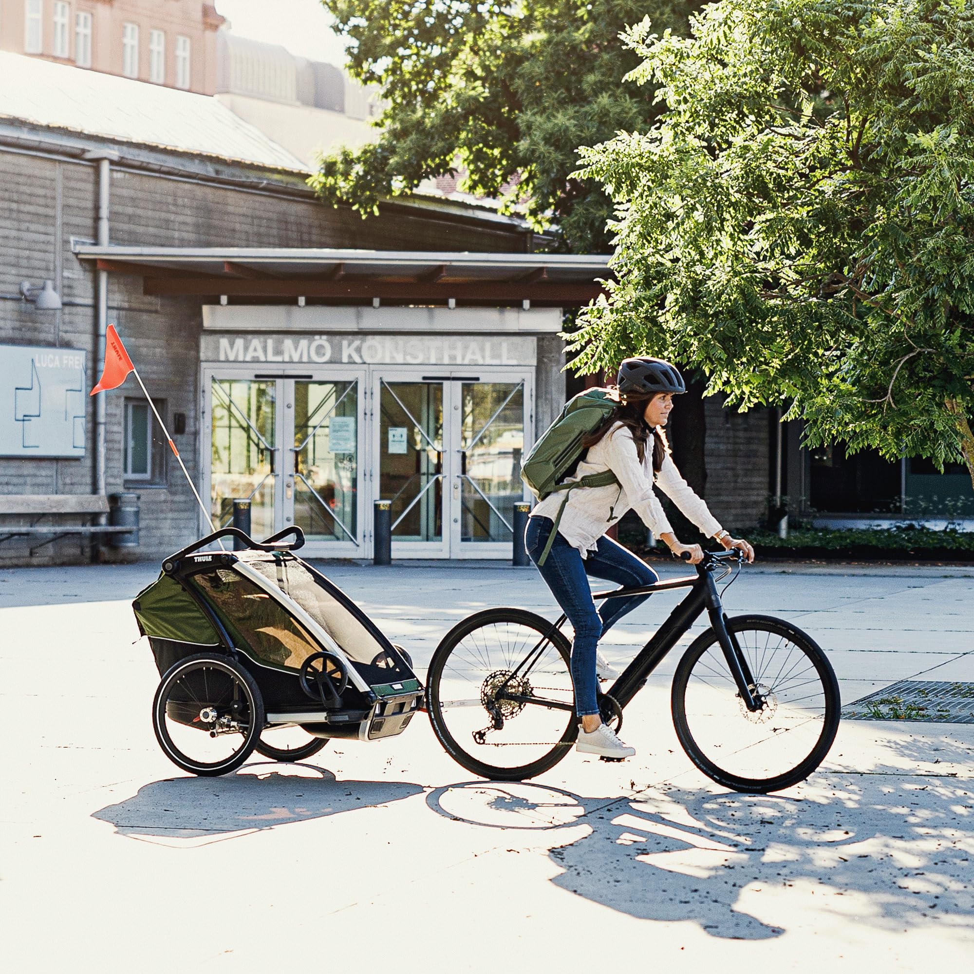 Thule Chariot Cab Rimorchio Per Bici Multisportivo Aluminum/cypress green, One-Size