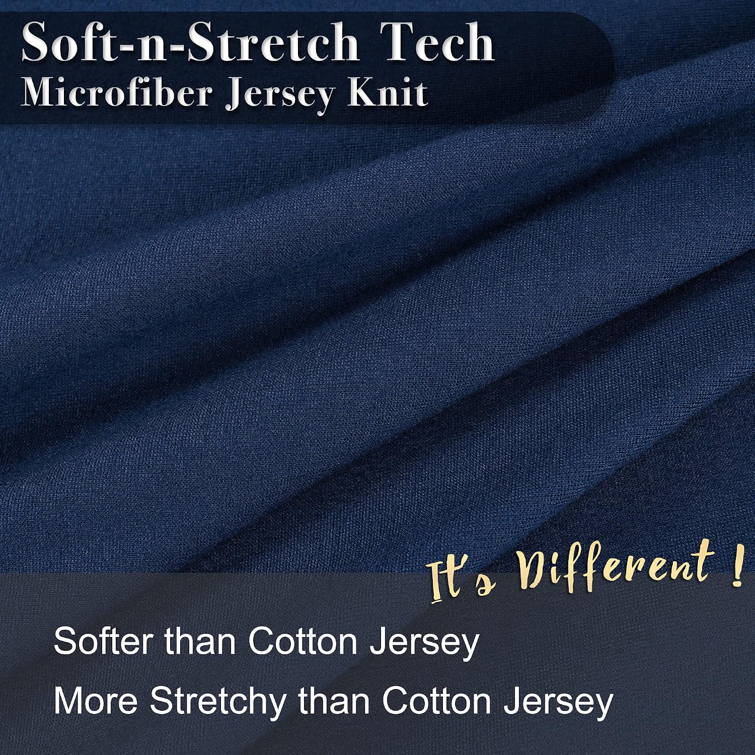  2-Pack Stretch Pillow Cases, Queen or Standard Size, Navy thumbnail