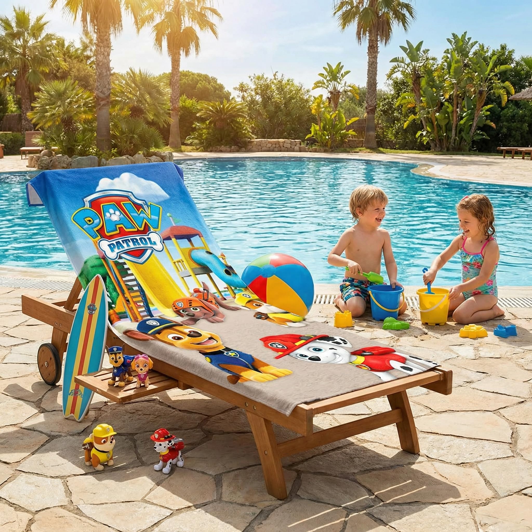 BrandMac Paw Patrol Ręcznik plażowy i kąpielowy, 70 x 140 cm, 100% bawełna, miękki i chłonny ręcznik kąpielowy dla dzieci, oficjalny ręcznik Psi Patrol, idealny na plażę, do kąpieli i na basen