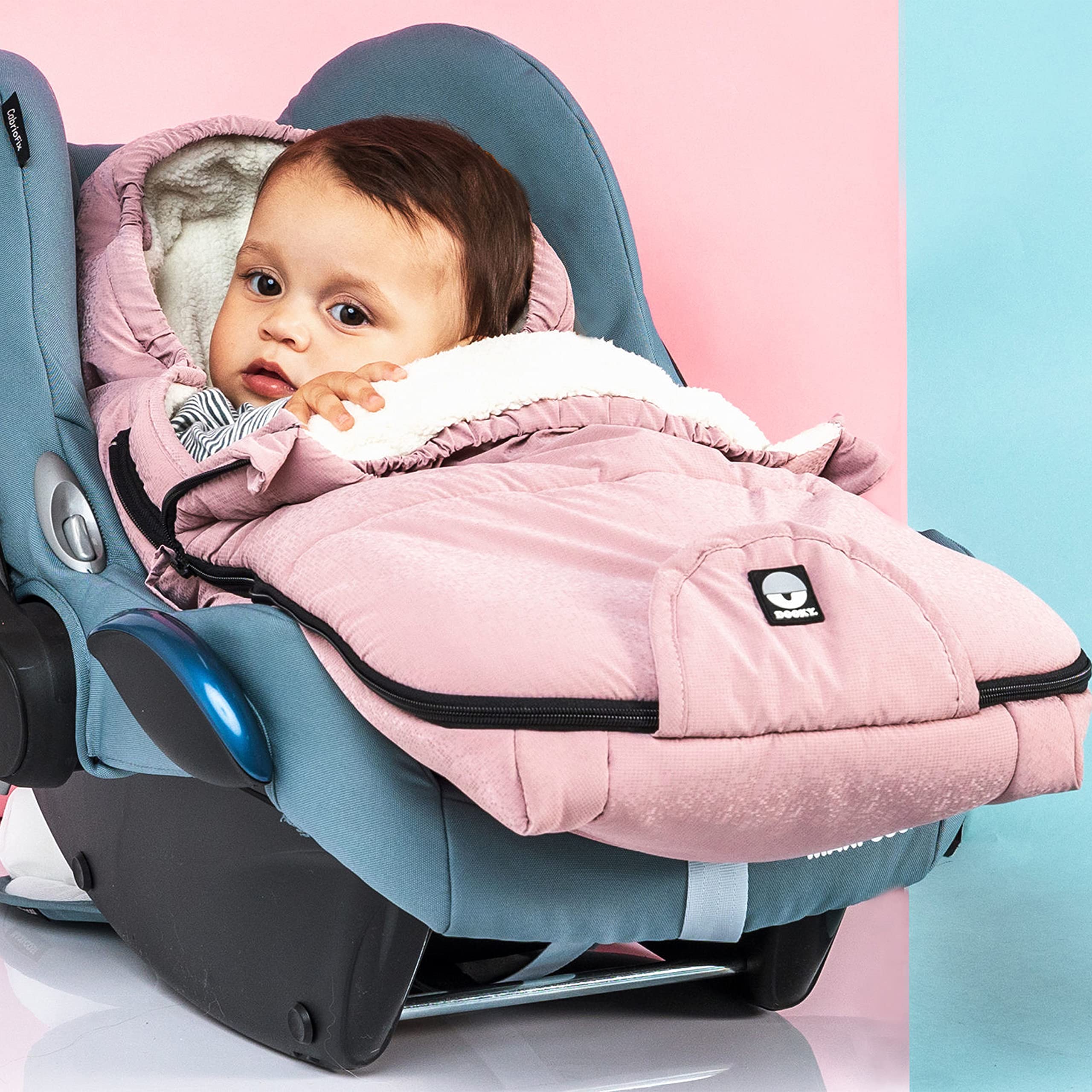 Coprigambe Dooky, per carrozzina, seggiolino auto o passeggino (vestibilità universale, doppia zip, cinture a 3 e 5 punti, dimensioni: 0-9 mesi (70x40x8cm)), Pink Sapphire