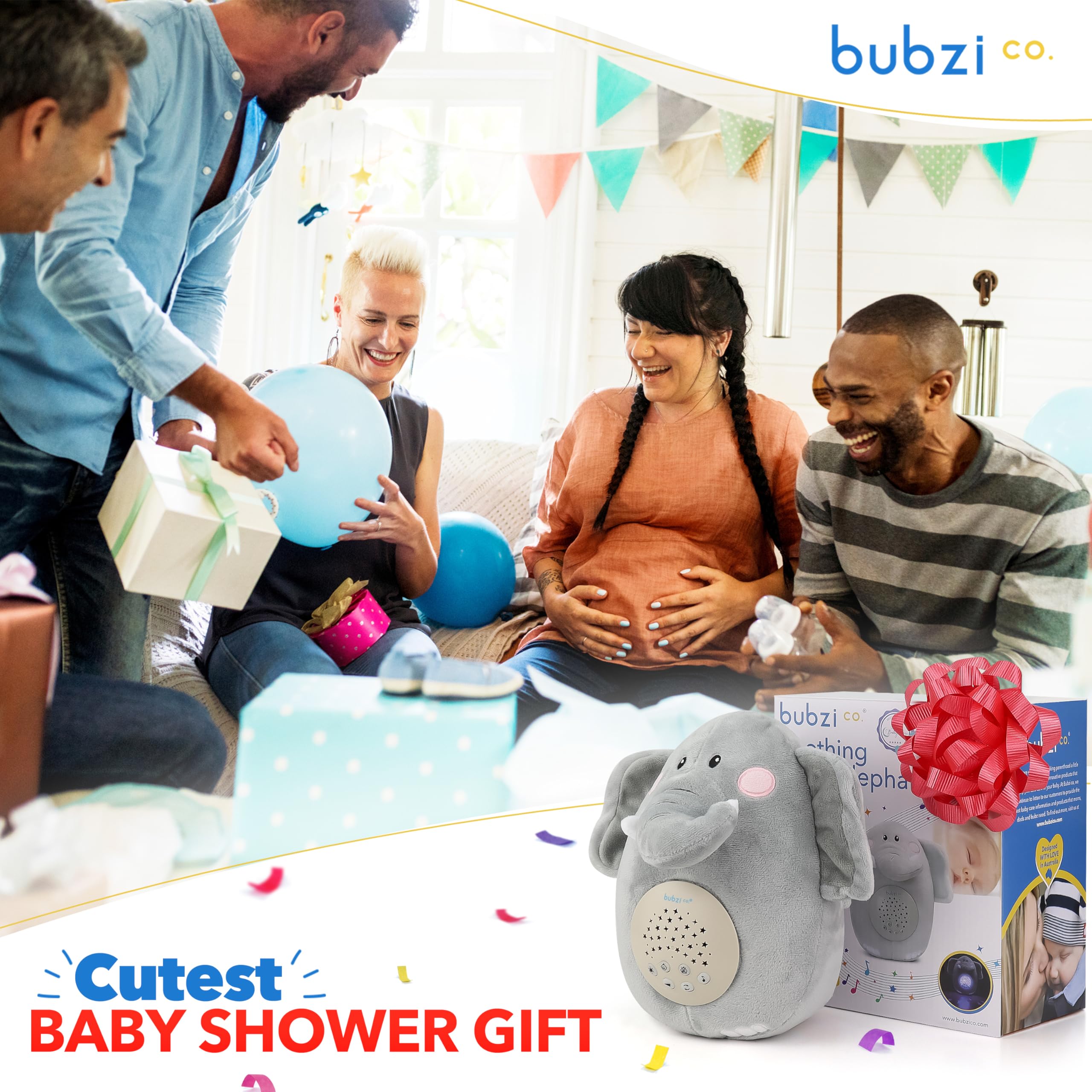 Sensore Attivato Dal Pianto Peluche Regali Neonat Elefante con Musiche e Rumore Bianco – Luce Neonato – Regalo Originale per Maschietti e Femminucce Regalo Neonato Gender Neutral Regalo