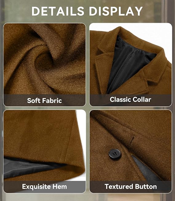 GLESTORE Men's Knitted Winter Fleece Jacket Contrasting Colors Stand-up Collar Padded and Warm Cardigan