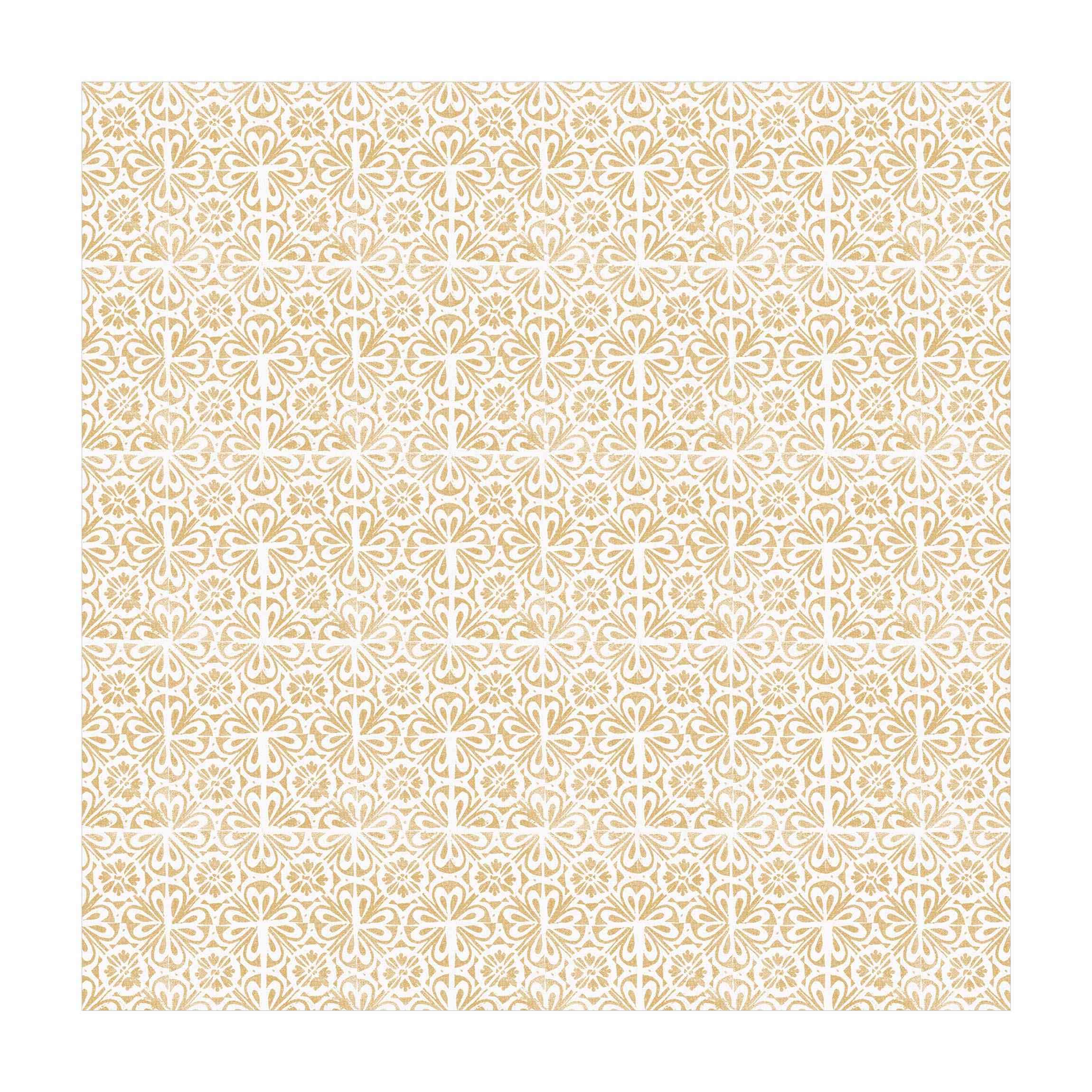 Vinylteppich nass abwischbar Muster Bodenschutz - Made in Germany - Teppich Fliesenoptik 2,2mm dünne Vinyl Bodenmatte beige Küche Flur trittsichere Matte 6696 (240x240cm)