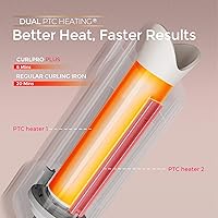 Vista 5 de Rizador Automático Rotativo Mejorado - TYMO CurlPro Plus Varilla de Rizado de Barril Largo para Cabello Largo, Rizador de Pelo Cerámico para Dorado