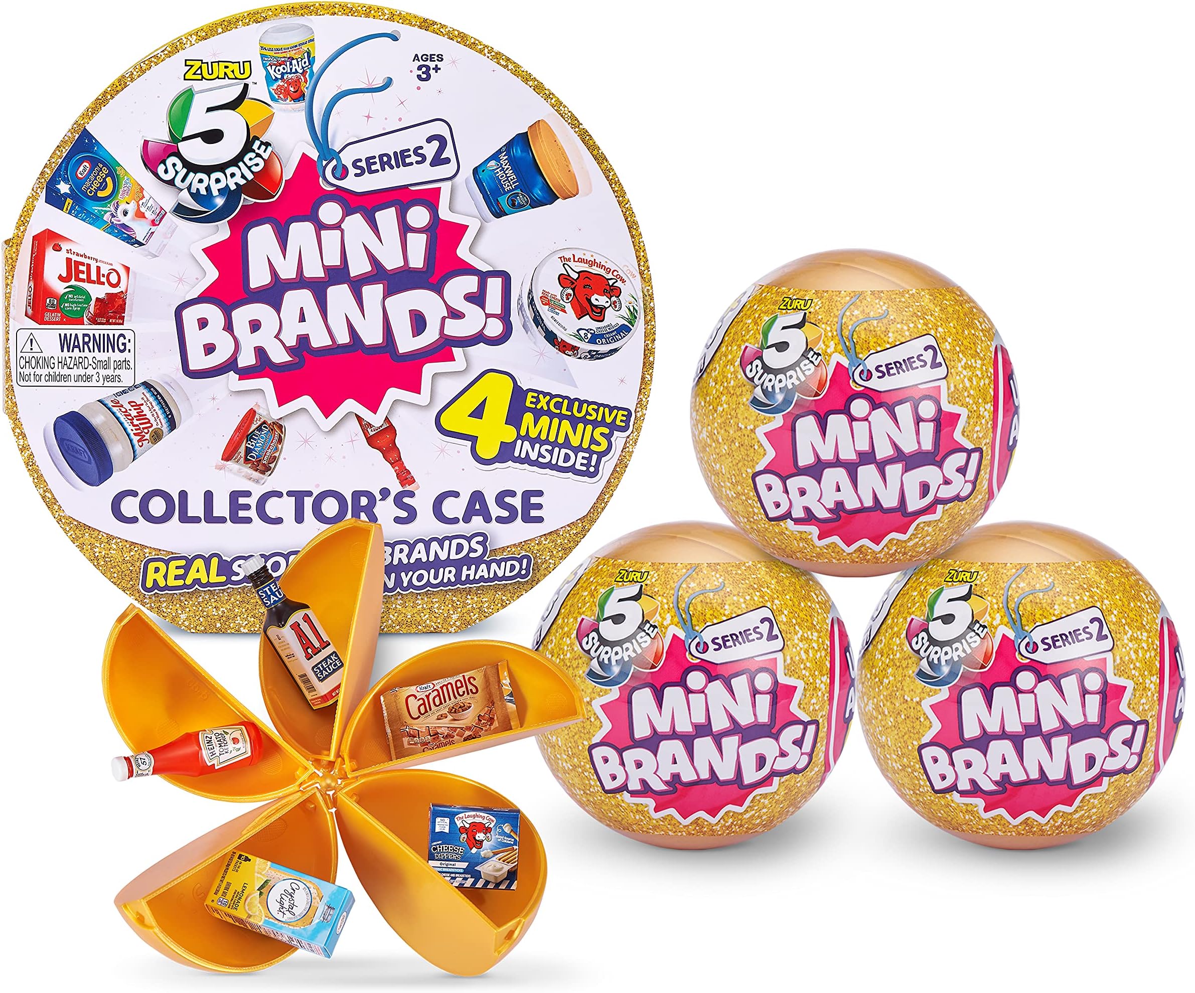Mini Brands Series 2 Collector's Kit by ZURU (3 Capsules + 1 Collector's Case) - Amazon Exclusive Mystery Capsule Real Miniature Brands