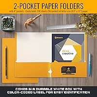 Vista 3 de Better Office Products Two Pocket Portfolio Folders, 50-Pack, Dark Yellow, Letter Size Paper Folders, 50 Pieces, Dark Yellow