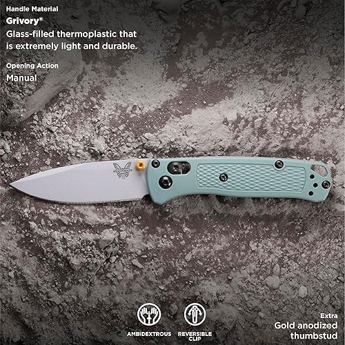 Vista 37 de Benchmade - Cuchillo Mini Bugout 533 con mango de grivory naranja (533)