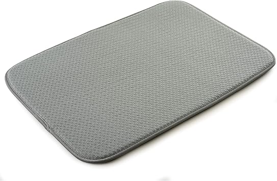 Norpro Microfiber Dish Drying Mat, 18 x 12 Super Absorbent, Gray