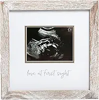 Pearhead Moldura de ultrassom Love at First Sight, lembrança de ultrassom de gênero neutro, presente de bebê para grávidas, decoração ideal para gravidez, chuveiro e berçário, inserção de foto de 10 x