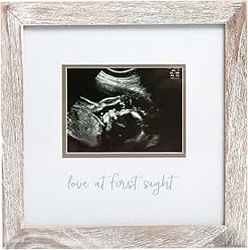 Pearhead Moldura de ultrassom Love at First Sight, lembrança de ultrassom de gênero neutro, presente de bebê para grávidas, decoração ideal para gravidez, chuveiro e berçário, inserção de foto de 10 x