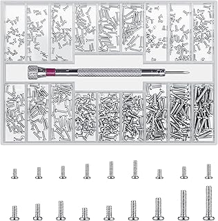 QOOSIKICC 500 STK Brillenschrauben, M1.2/M1.4/M2 Kleine Schrauben Set, Mikroschrauben, Linsenkopfschrauben, Rundkopfschrau...