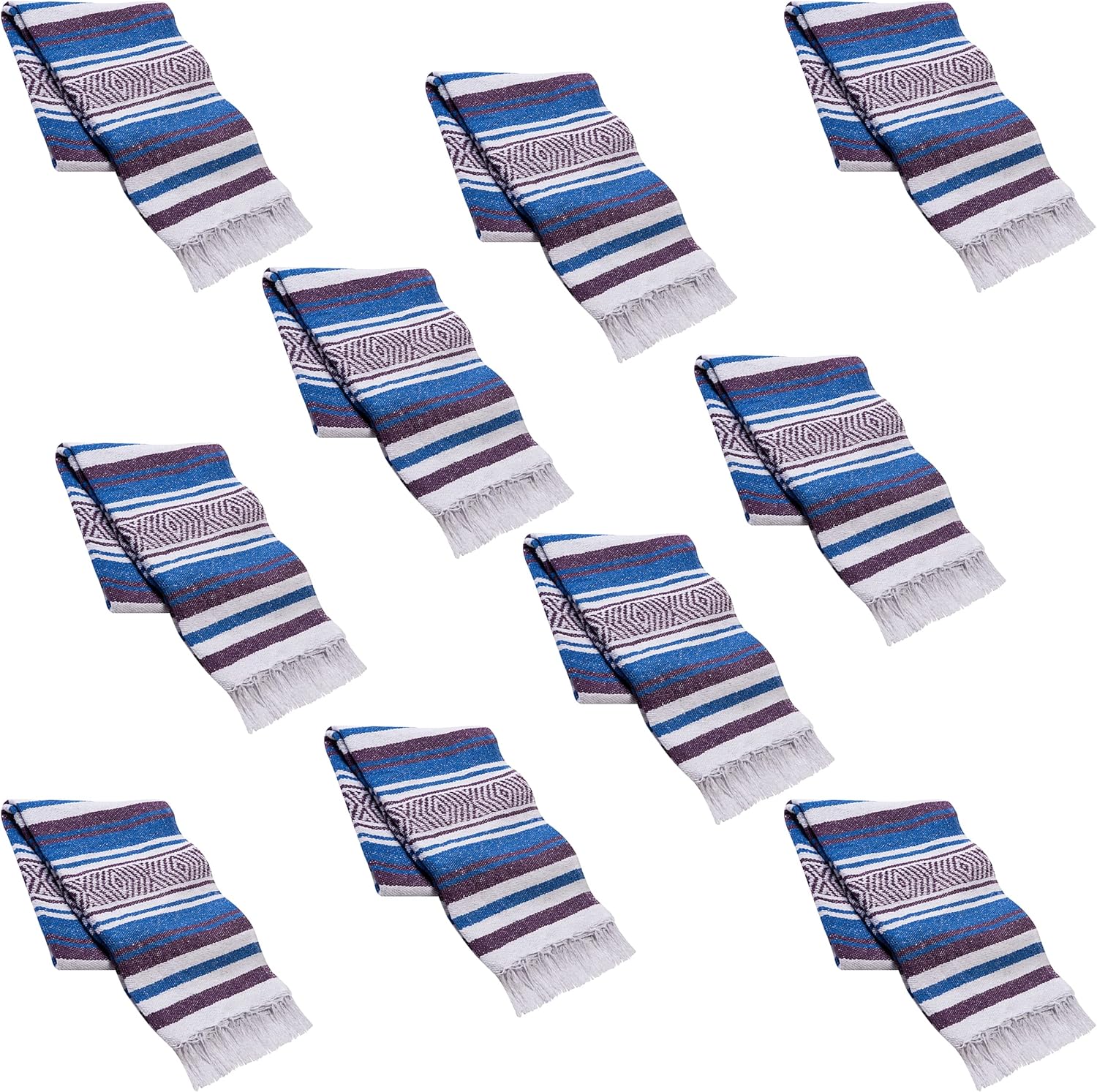 Vera Cruz Mexican Blankets and Throws, 10 Pack Mexican