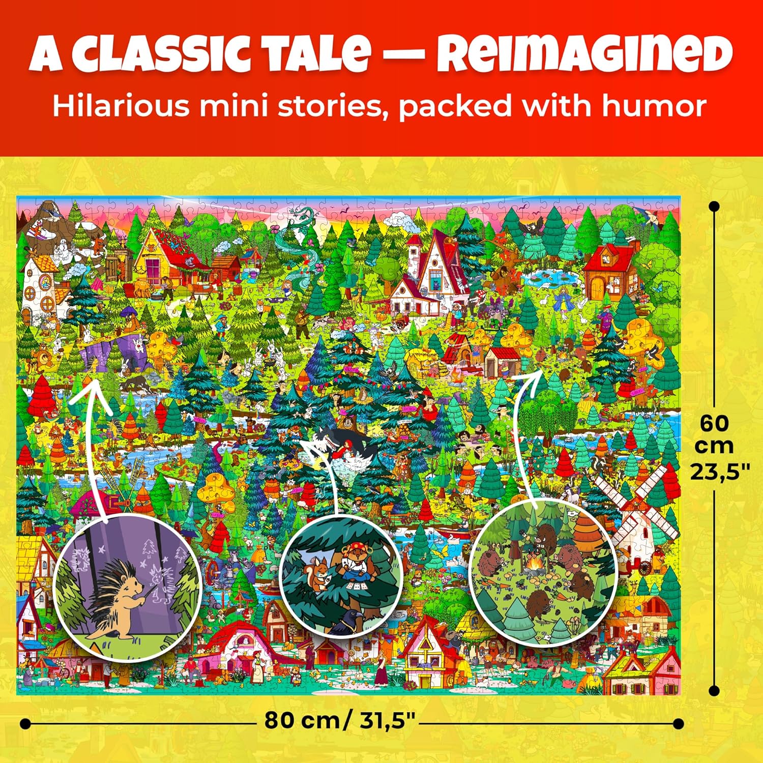 QUOKKA 1000 Piece Jigsaw Puzzle for Adults Red Riding Hood – Puzzles for Adults 1000 Pieces Premium Box Packaging - Extra Fun Hidden Secrets & Audio Story – Perfect Relaxation Creativity Gift