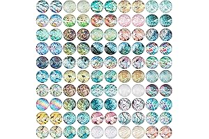 100-Piece Glass Cabochons for Jewelry Adorned with Sea and Shell Motifs