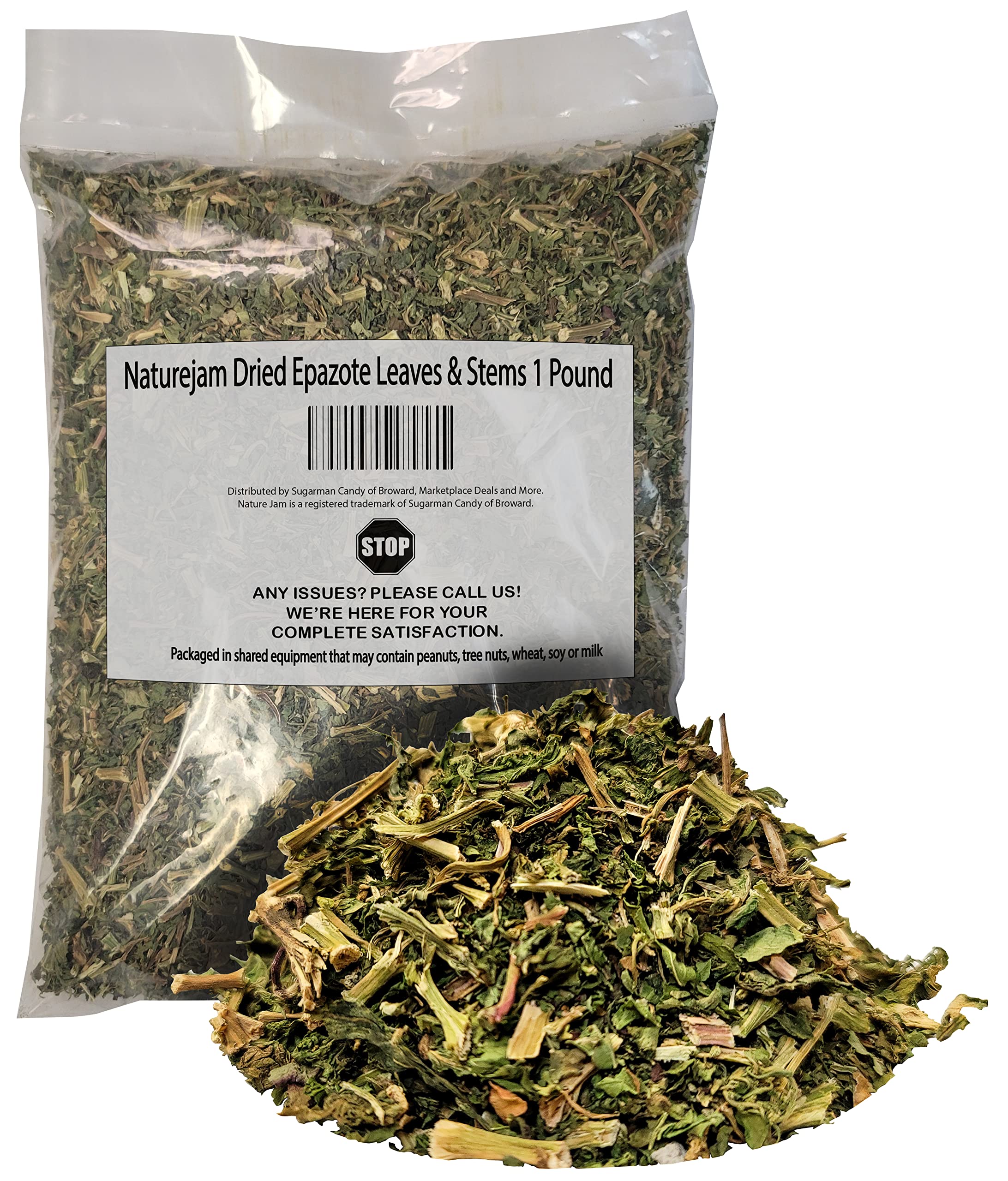 Naturejam Dried Epazote Leaves & Stems 1 Pound Bulk-100% Natural From Mexico-NOT SIFTED