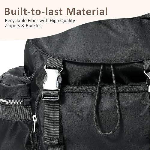 Miniatura 7 de Mochila para pañales con bolsillos aislados, resistente al agua, bolsa de bebé de artículos esenciales de viaje con cambiador, funda para chupete y