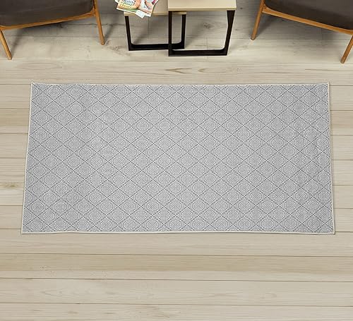 Ambesonne Alfombra decorativa étnica motivos florales simétricos con diseño victoriano de azulejos antiguos tema de florecimiento abstracto alfombra