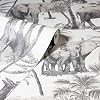 Arthouse Safari Elephant Charcoal Wallpaper - Playful, Quirky Design - Artistic Elephant Effect on a Contrasting Background - On-Trend Palm Print - Vinyl for Durability - 53 cm x 10.05 m Roll - 296700