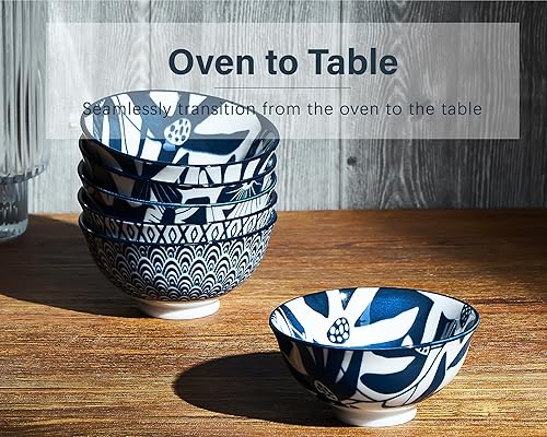 Miniatura 10 de ONEMORE Juego de 6 cuencos pequeños de cerámica de 10 onzas, aptos para microondas, para tabla de charcutería, aptos para lavavajillas y horno,