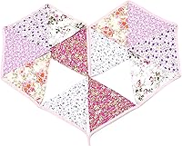 Vista 8 de LOVENJOY Pancarta floral rosa 100% algodón banderines para niñas Shabby Chic boda cumpleaños decoración