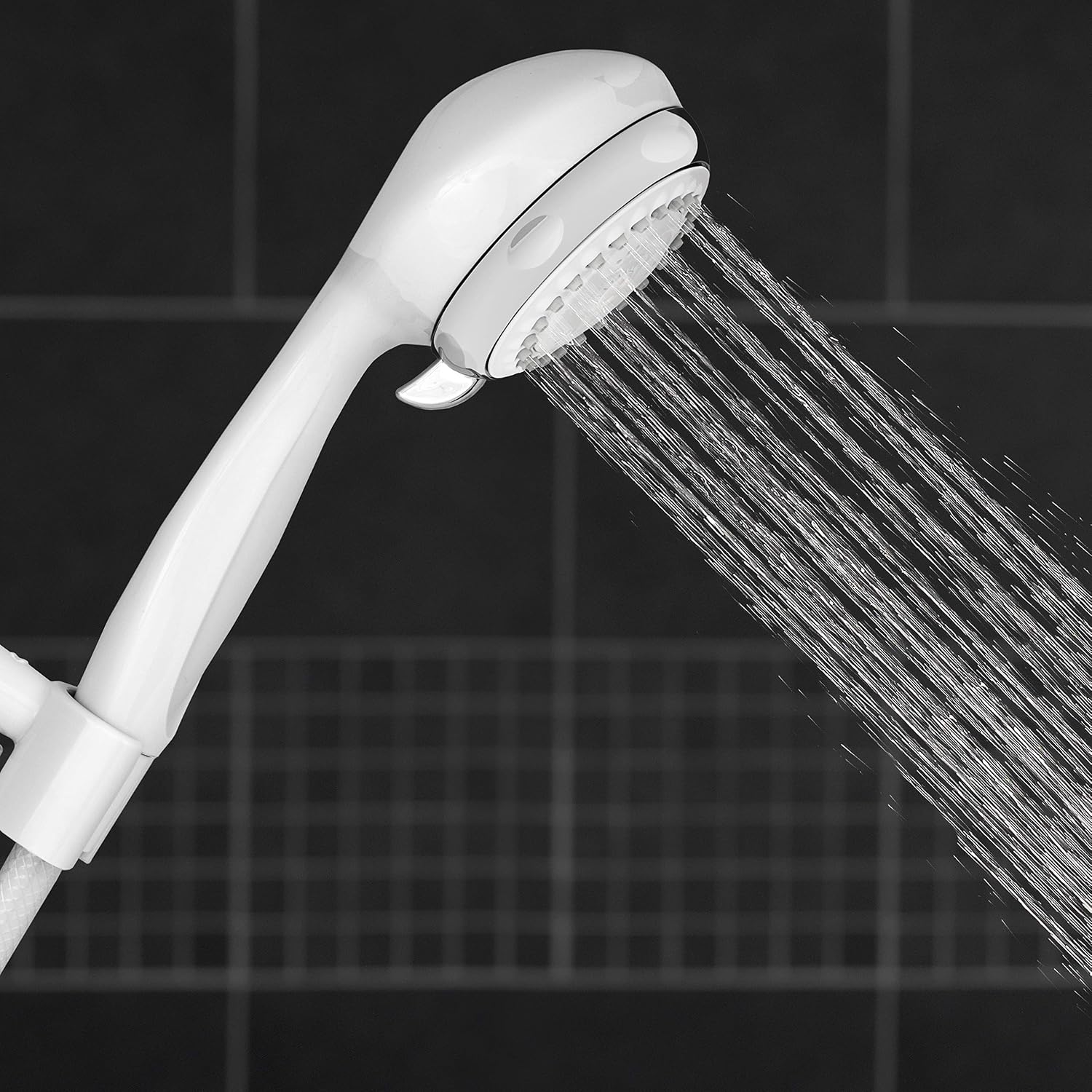 Waterpik Handheld Shower Head with Hose 1.8 GPM PowerSpray, White, NVL-651E