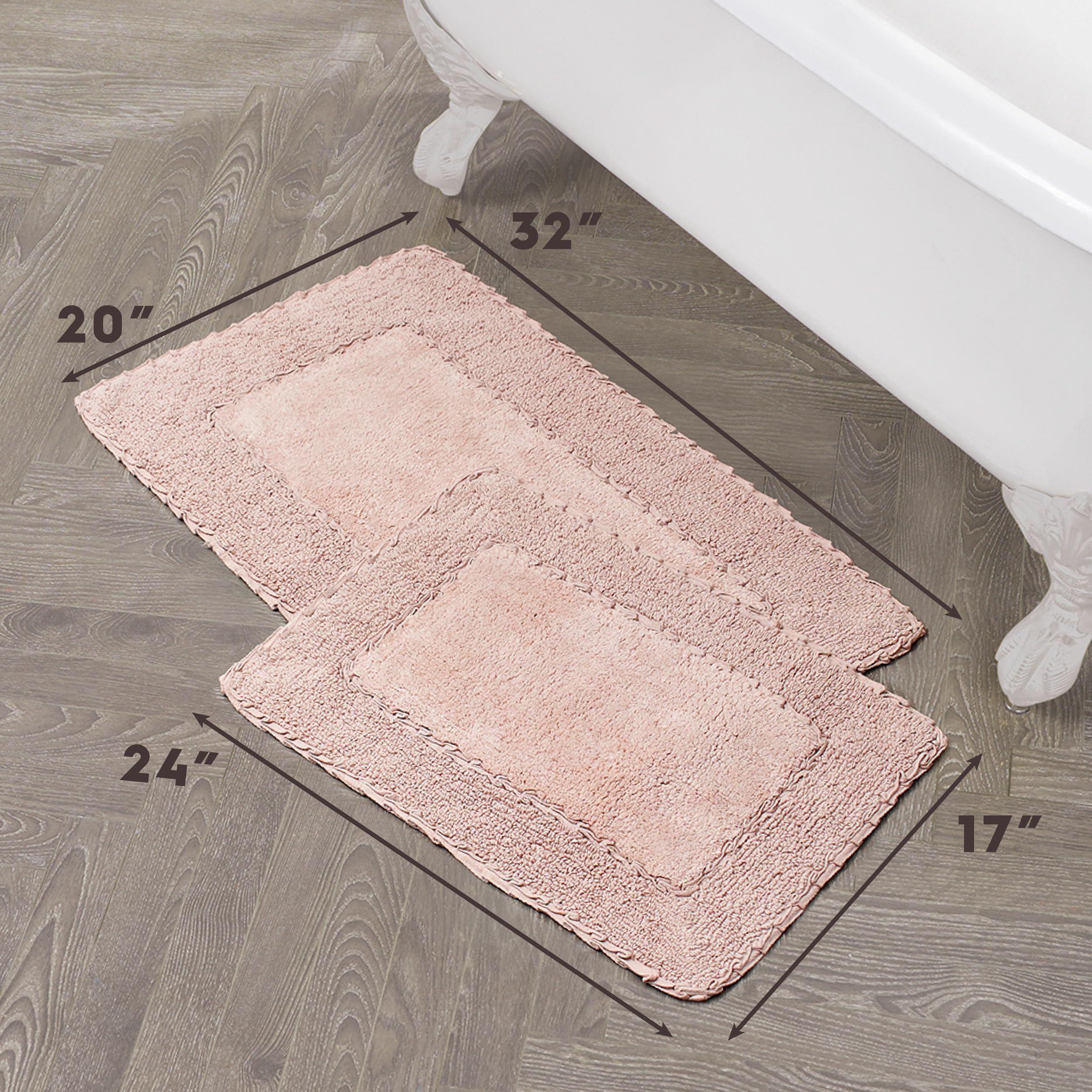 Amazon.com: Laura Ashley Ruffle Border 100% Cotton Bath Rug Set