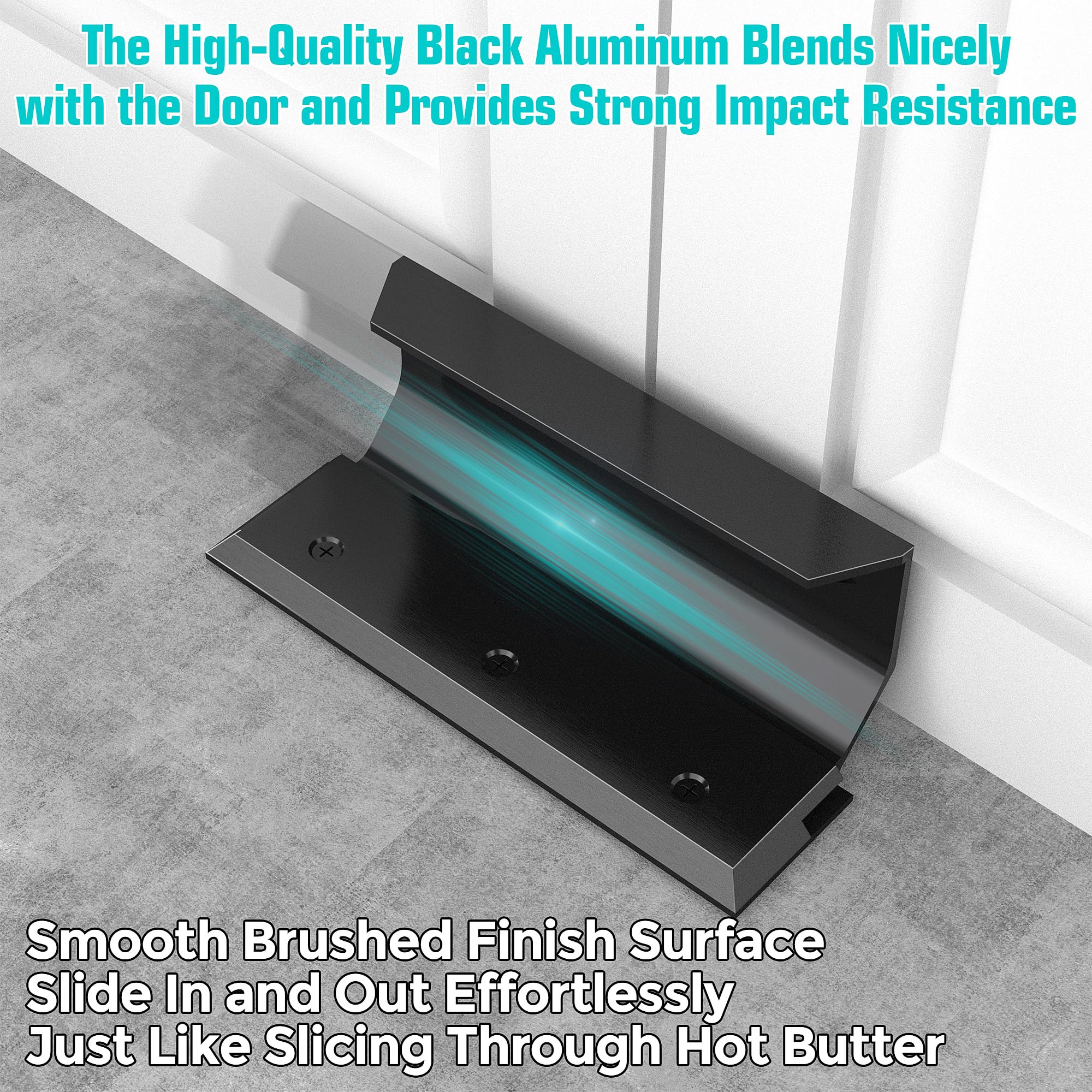 Soporte de seguridad para puerta – Barricada de bloqueo de puerta de aleación de aluminio resistente – Barricada de seguridad para puerta interior con imperfecciones, puertas estándar, puertas